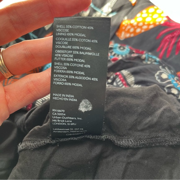 Anthropologie Animal Floral Print Plunge V-neck Mini Dress Ruffles Size XS - Picture 7 of 11